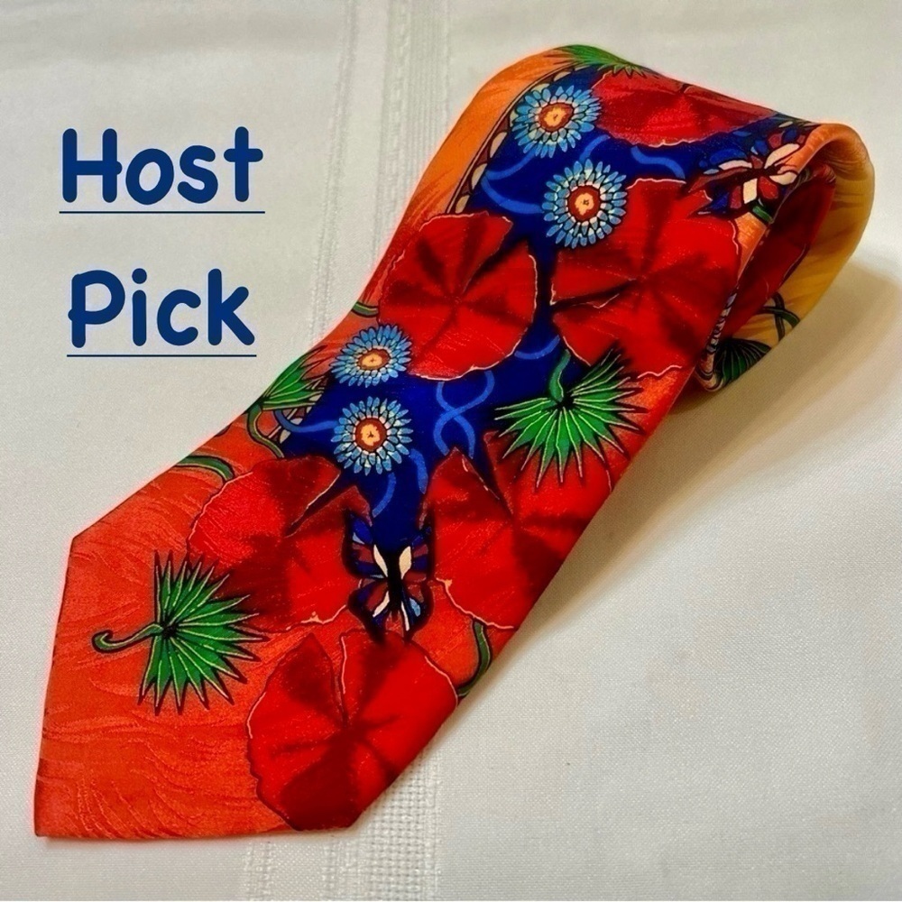 Rush Limbaugh No Boundaries Floral Silk Tie EUC Made in U.S.A.